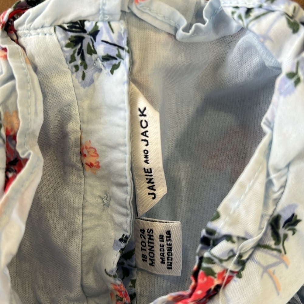 Janie and jack blue floral bouquet ruffled dress - Picture 4 of 7